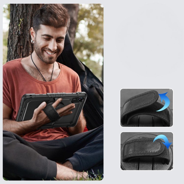 Θήκη TECH PROTECT SOLID360 με Προστασία Οθόνης, Χειρολαβή, Βάση στήριξης & ιμάντα ώμου μεταφοράς για XIAOMI REDMI PAD 2 11.0 2025 - ΜΑΥΡΟ