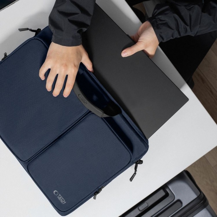 Θήκη Μεταφοράς TECH-PROTECT Defender Laptop 17" Briefcase με ιμάντα ώμου - NAVY ΜΠΛΕ - A42F2G8