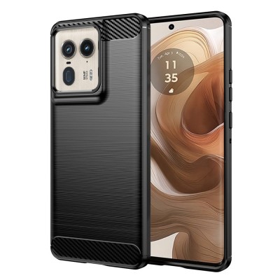 Θήκη TECH PROTECT CARBON Silicone για MOTOROLA MOTO Edge 50 Ultra - ΜΑΥΡΟ