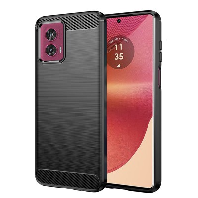 Θήκη TECH PROTECT CARBON Silicone για MOTOROLA MOTO Edge 50 Fusion - ΜΑΥΡΟ