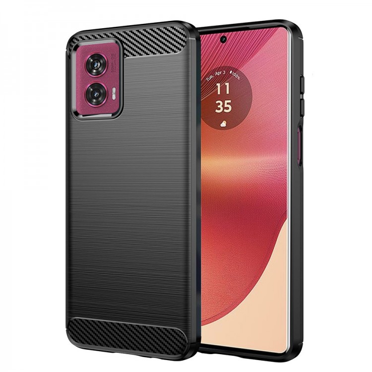 Θήκη TECH PROTECT CARBON Silicone για MOTOROLA MOTO Edge 50 Fusion - ΜΑΥΡΟ