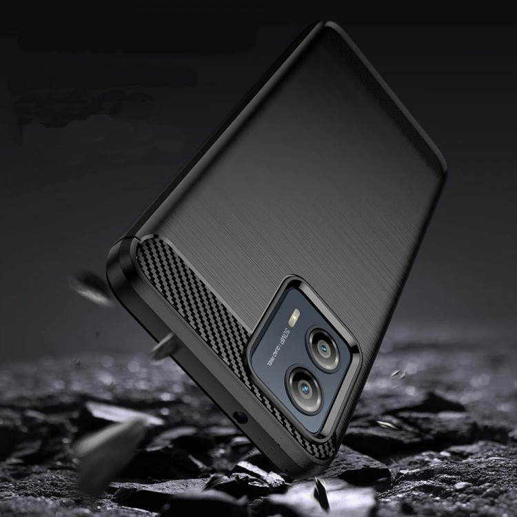 Θήκη TECH PROTECT CARBON Silicone για MOTOROLA MOTO Edge 50 Fusion - ΜΑΥΡΟ