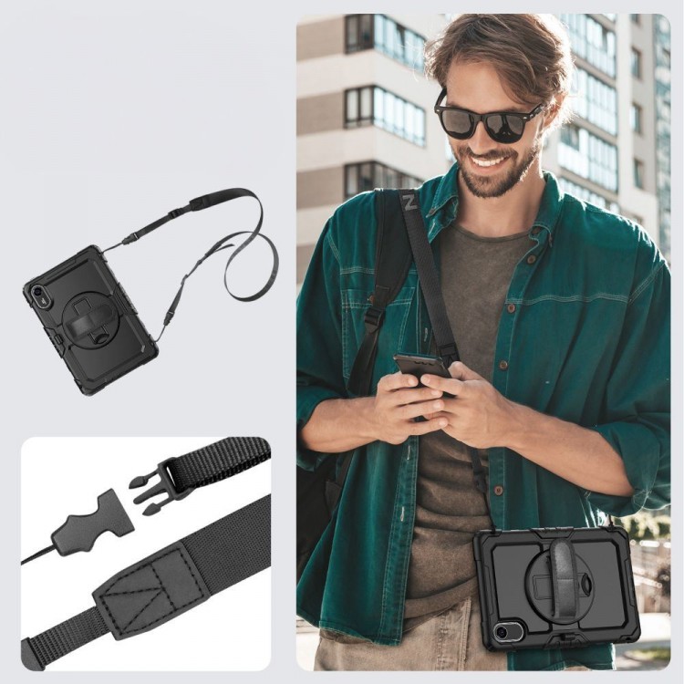 Θήκη TECH PROTECT SOLID360 με Προστασία Οθόνης, Χειρολαβή, Βάση στήριξης & ιμάντα ώμου μεταφοράς για XIAOMI REDMI PAD 2 11.0 2025 - ΜΑΥΡΟ
