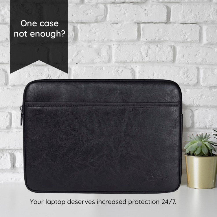 Θήκη Μεταφοράς TECH-PROTECT CanvasArtisan Laptop Sleeve, Eco Leather για NOTEBOOK 15-16 - ΜΑΥΡΟ - L18-06