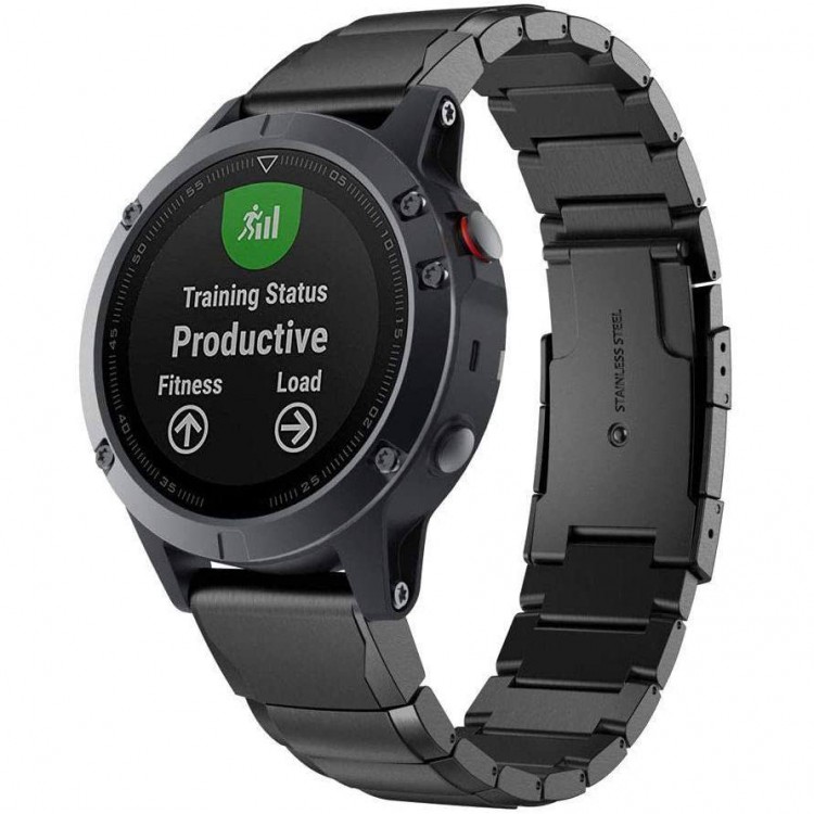 Tech Protect STEELBAND μπρασελέ για GARMIN FENIX 3/5X/3HR/5X PLUS (26MM) smartwatch - ΜΑΥΡΟ