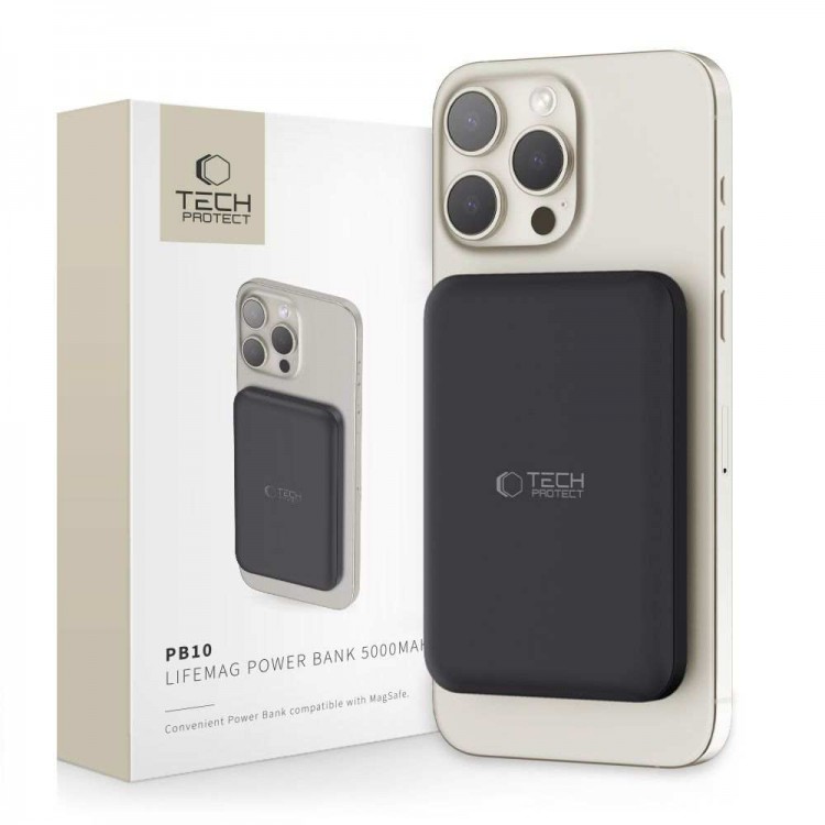 TECH PROTECT PB10 LIFEMAG MAGSAFE POWER BANK - 5000MAH - ΜΑΥΡΟ