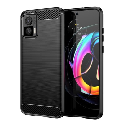 Θήκη TECH PROTECT CARBON Silicone για MOTOROLA MOTO Edge 50 Neo / Motorola ThinkPhone 25 - ΜΑΥΡΟ