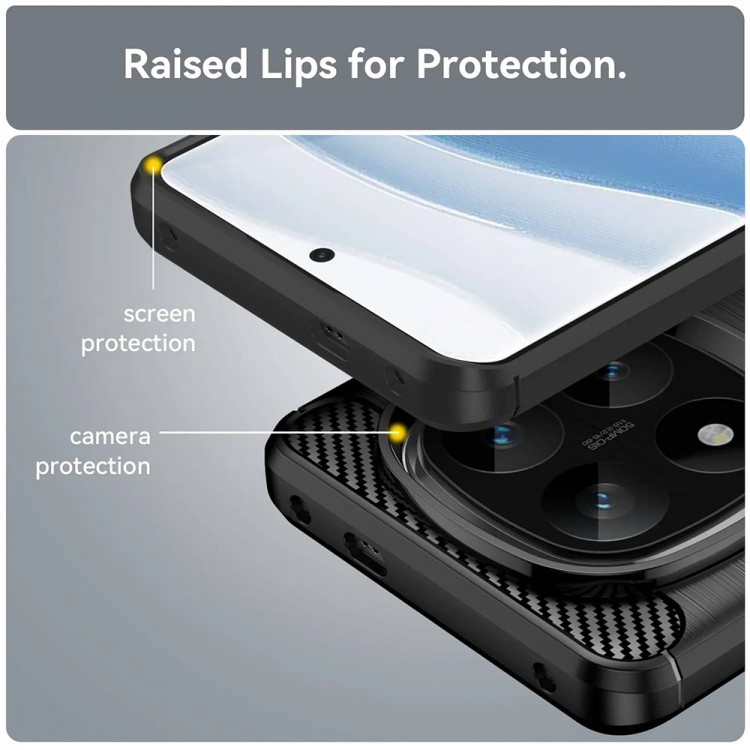 Θήκη TECH PROTECT Techsuit CARBON για XIAOMI Redmi Note 14 Pro+ 5G - ΜΑΥΡΟ