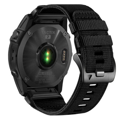 Tech Protect SMOOTH Watchband QuickFit λουράκι για Garmin Fenix 3/3 HR/5X/5X Plus/6X/6X Pro/7X/7X Pro Solar smartwatch 26mm - ΜΑΥΡΟ Obsidian - W070