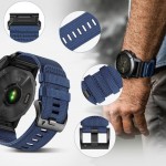 Tech Protect SMOOTH Watchband QuickFit λουράκι για GARMIN Instinct 2S/2S Solar/Approach S70 42mm/fenix 7S Pro Sapphire Solar smartwatch 20mm - ΜΑΥΡΟ Obsidian - W070