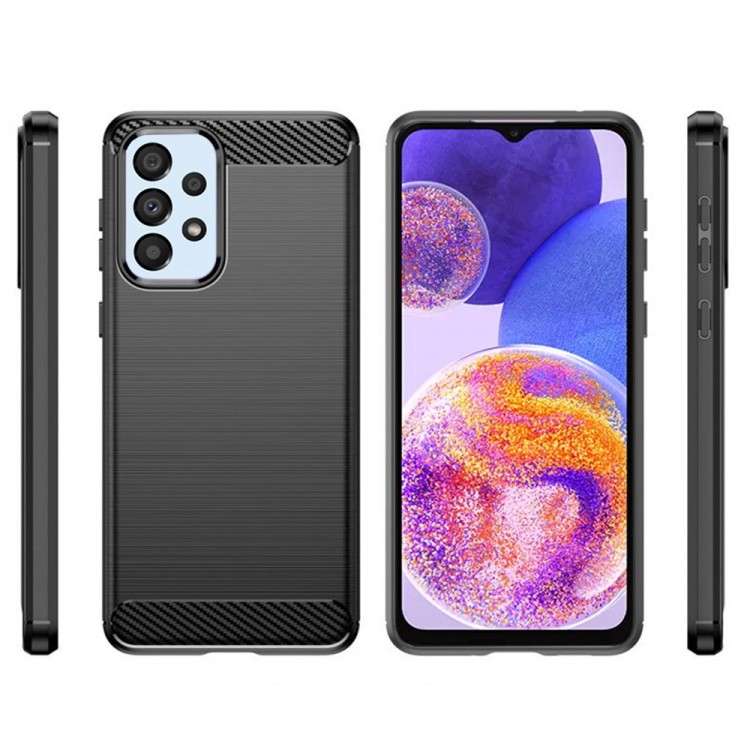 Θήκη TECH PROTECT CARBON για Samsung Galaxy A23 4G / A23 5G - ΜΑΥΡΟ