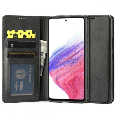 Case TECH PROTECT leather WALLET FOLIO MAGNET for SAMSUNG GALAXY A53 5G 2022 - BLACK