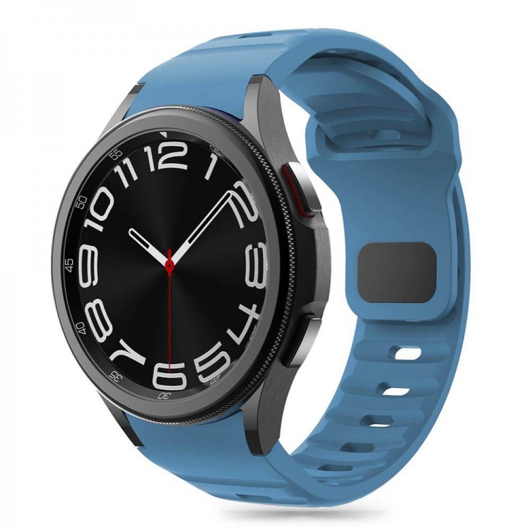 TECH PROTECT SILICONE LINE λουράκι σιλικόνης για SAMSUNG GALAXY WATCH 4 / 5 / 5 PRO / 6 / 7 / FE - MONTEGO ΜΠΛΕ