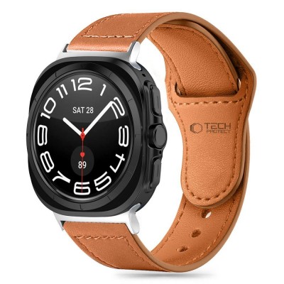 TECH-PROTECT LEATHERFIT Δερμάτινο ΛΟΥΡΑΚΙ για SAMSUNG GALAXY WATCH ULTRA (47 MM) - ΚΑΦΕ