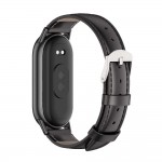 Tech Protect SMOOTH LEATHERFIT PRO λουράκι για XIAOMI MI BAND 8 / 8 NFC smartwatch - ΜΑΥΡΟ