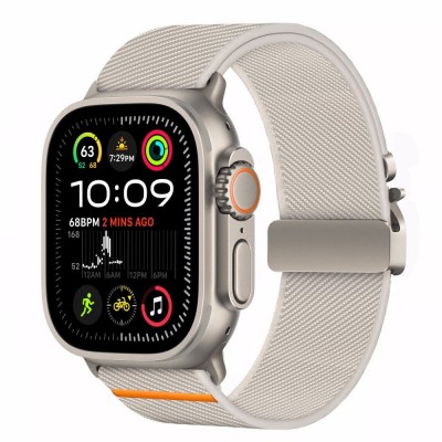 TECH-PROTECT Λουράκι NYLON CLASP για APPLE WATCH  6 / 7 / 8 / 9 / 10 / SE / ULTRA 1 / 2 (44 / 45 / 46 / 49 MM) - TITANIUM