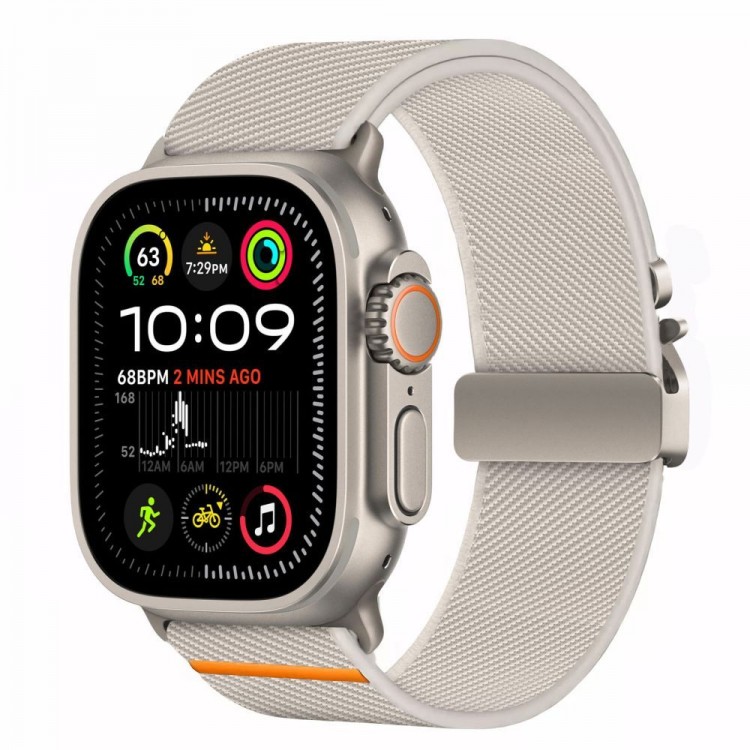 TECH-PROTECT Λουράκι NYLON CLASP για APPLE WATCH  6 / 7 / 8 / 9 / 10 / SE / ULTRA 1 / 2 (44 / 45 / 46 / 49 MM) - TITANIUM