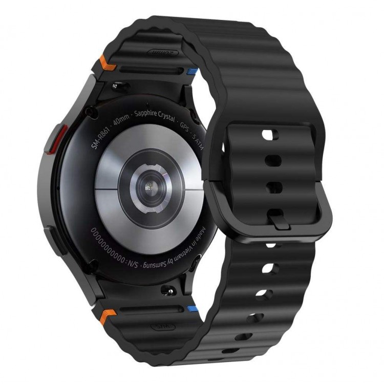 TECH PROTECT SILICONE SPORT λουράκι σιλικόνης για SAMSUNG GALAXY WATCH 4 / 5 / 5 PRO / 6 / 7 / FE - ΜΑΥΡΟ