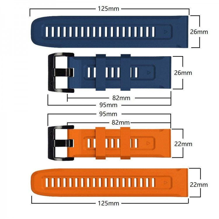 Tech Protect SMOOTH ICONBAND λουράκι για GARMIN FENIX 5X / 5X PLUS / 6X / 6X PRO / 7X / 8 (51 MM) smartwatch - ΠΟΡΤΟΚΑΛΙ