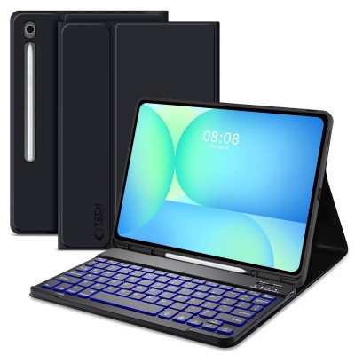 ΘΘήκη TECH PROTECT SMARTCASE FOLIO SC PEN slot με ασύρματο BT πληκτρολόγιο και υποδοχή PENCIL για Samsung GALAXY TAB S10 FE+ PLUS 13.1 X620 / X626B - ΜΑΥΡΟ
