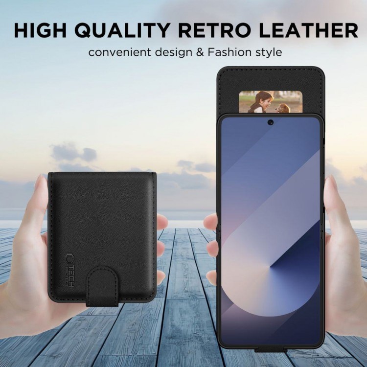 Θήκη TECH PROTECT WALLET για Samsung GALAXY Z FLIP 6 / 7 FE - ΜΑΥΡΟ