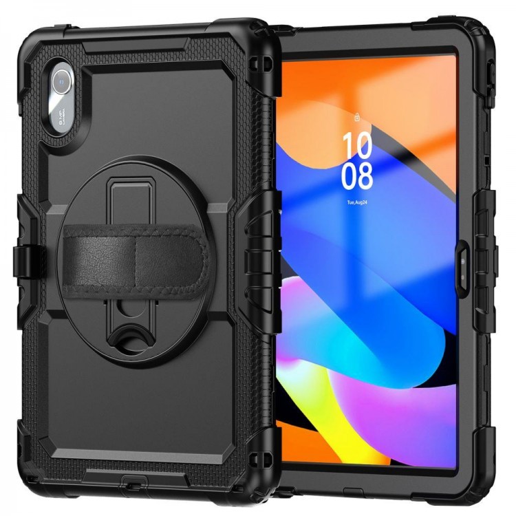 Θήκη TECH PROTECT SOLID360 με περιστρεφόμενη βάση, ιμάντα χειρός, ιμάντα ώμου για LENOVO IDEA TAB 11.0 TB-336 - ΜΑΥΡΟ