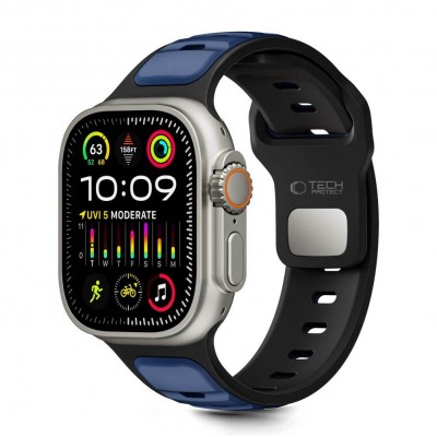 TECH PROTECT Λουράκι ICONBAND LINE για APPLE WATCH 8 / 9 / 10 / 11 / SE / ULTRA (44 / 45 / 46 / 49 MM) - ΜΑΥΡΟ/ΜΠΛΕ