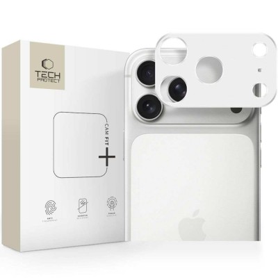TECH PROTECT CAMALLOY FIT+ Προστατευτικό πλαίσιο Αλοθμινίου καμερών FULLCAM PRO+ 9H για CAMERA LENS Αpple iPhone 17 PRO MAX 6.9 5G 2025 - Ασημί 