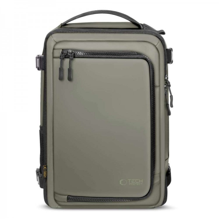 TECH PROTECT Σακιδιο Πλάτης 20L , DEFENDER S50 για RYANAIR & WIZZAIR TRAVEL, LAPTOP σε καμπίνα 40x20x25 - ΧΑΚΙ ΠΡΑΣΙΝΟ