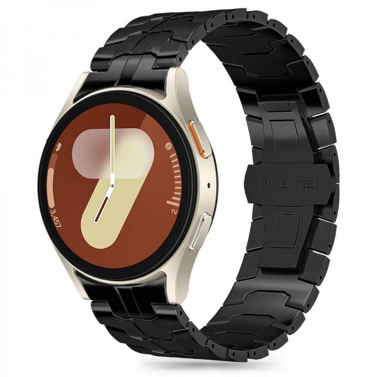 Tech Protect STAINLESS Μπρασελέ λουράκι για NEW Samsung galaxy smartwatch 4 / 5 / 5 PRO / 6 / 7 / FE (46mm) - ΜΑΥΡΟ
