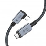 TECH PROTECT Καλώδιο ULTRABOOST 2 Max L USB-C to USB-C angle USB 4.0, 8K, 40Gbps, PD 240W, 1.5μ - ΓΚΡΙ