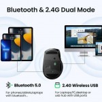 UGREEN Ασύρματο Mouse 2.4 GHz & Bluetooth - ΜΑΥΡΟ - MU006