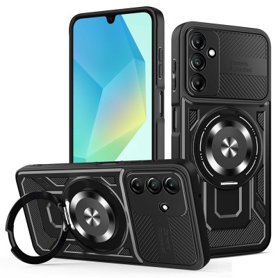 Θήκη TECH PROTECT MagSafe Ring Armor CamPro για Samsung Galaxy A16 4G / A16 5G - ΜΑΥΡΟ