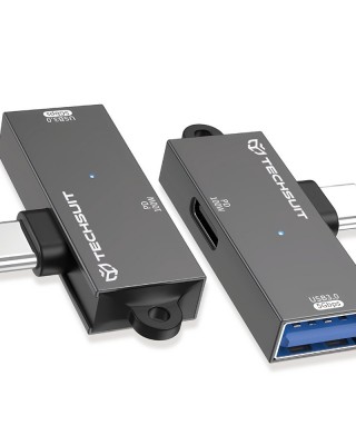 TECH PROTECT DataBlitz (A21) Μετατροπέας Type-C, USB3.0, PD100W, 5Gbps - ΓΚΡΙ