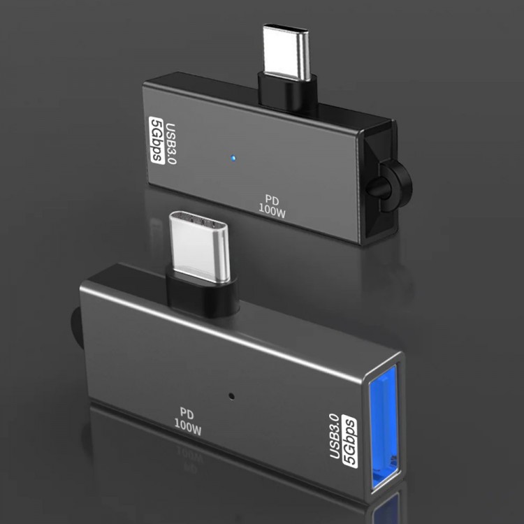 TECH PROTECT DataBlitz (A21) Μετατροπέας Type-C, USB3.0, PD100W, 5Gbps - ΓΚΡΙ
