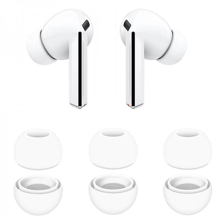 TECH-PROTECT Techsuit EAR TIPS 3-PACK AirVibe (ET3) για Samsung Galaxy Buds 3 Pro, Premium Silicone S, M, L μέγεθος - ΛΕΥΚΟ