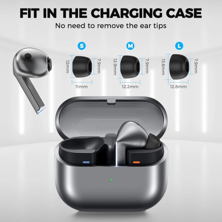 TECH-PROTECT Techsuit EAR TIPS 3-PACK AirVibe (ET3) για Samsung Galaxy Buds 3 Pro, Premium Silicone S, M, L μέγεθος - ΛΕΥΚΟ