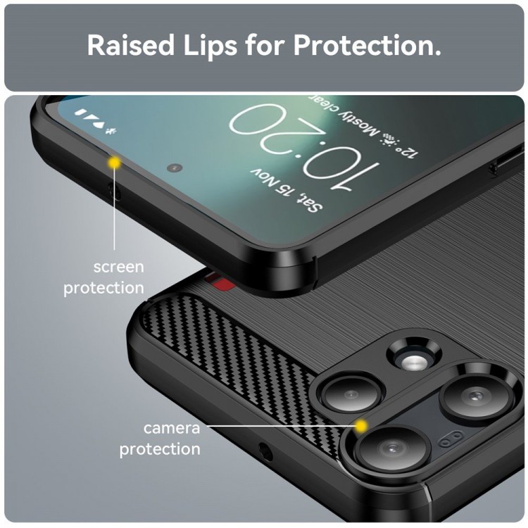 Θήκη TECH PROTECT Techsuit CARBON για Nothing Phone (3a) Lite - ΜΑΥΡΟ