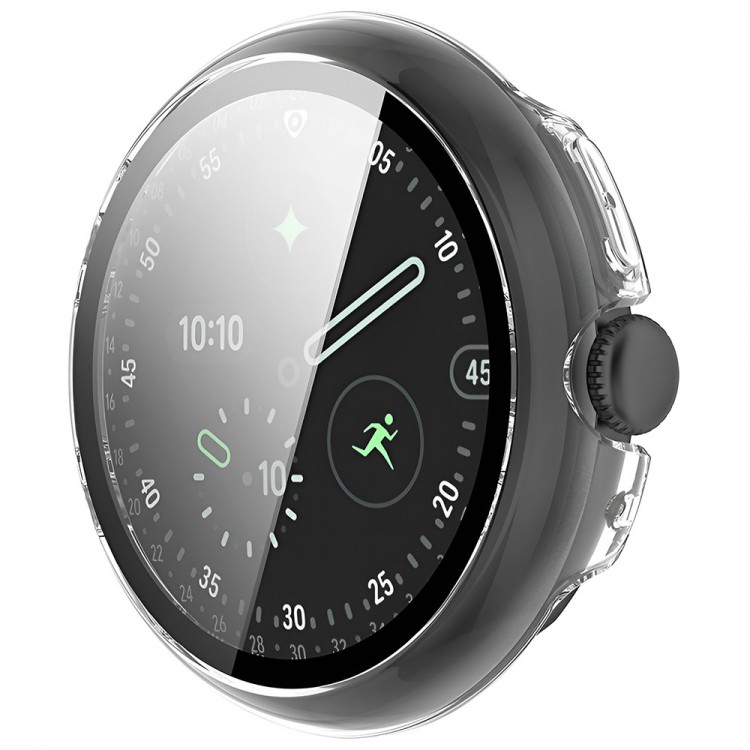 Θήκη Tech Protect DEFENSE 360 Pro με Γυαλί προστασίας για Google Pixel Watch 4 - 45mm - ΔΙΑΦΑΝΟ