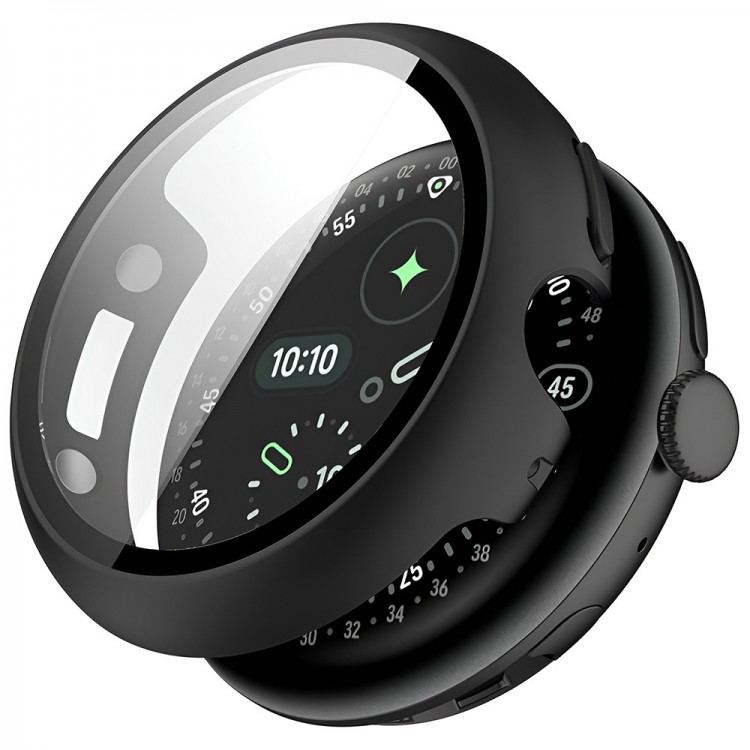 Θήκη Tech Protect DEFENSE 360 Pro με Γυαλί προστασίας για Google Pixel Watch 4 - 45mm - ΜΑΥΡΟ