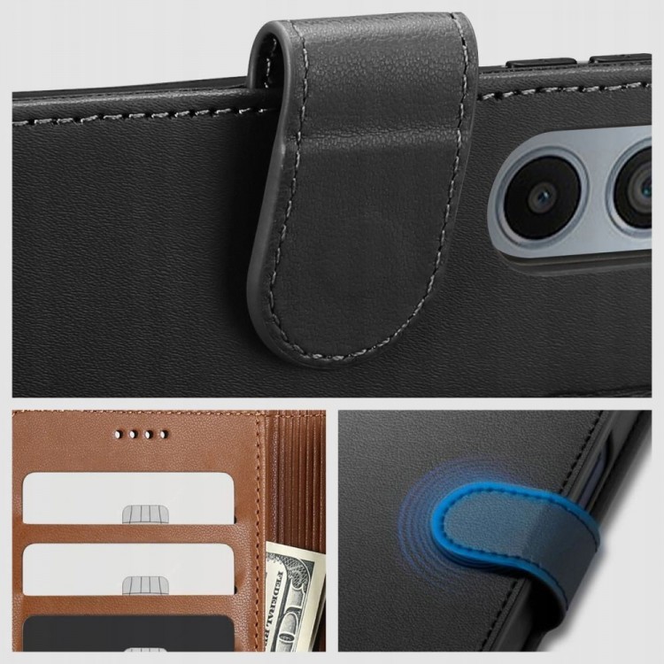 Θήκη TECH PROTECT Δερμάτινο Πορτοφόλι FOLIO για XIAOMI REDMI 14C - ΜΑΥΡΟ