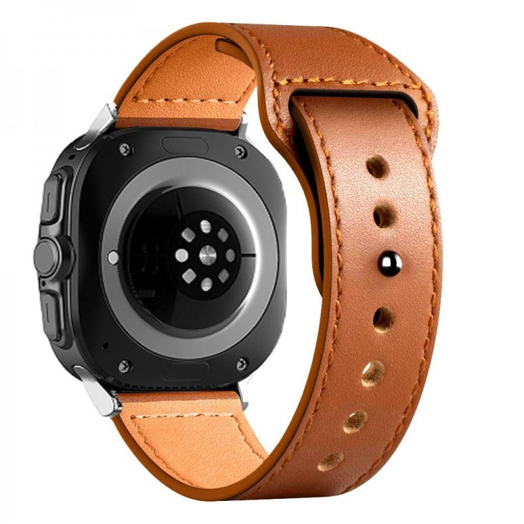 TECH-PROTECT LEATHERFIT Δερμάτινο ΛΟΥΡΑΚΙ για SAMSUNG GALAXY WATCH ULTRA (47 MM) - ΚΑΦΕ