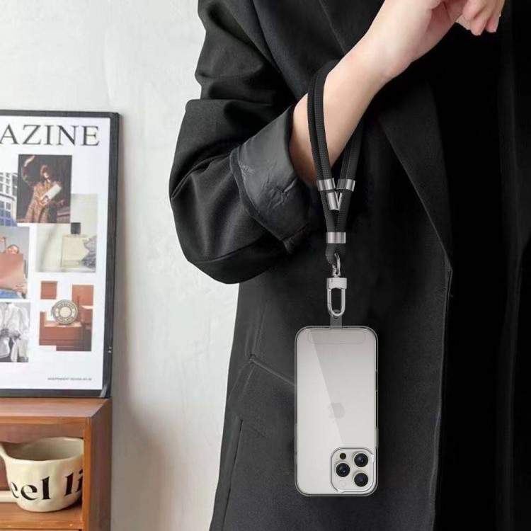 TECH PROTECT C4S Universal ρυθμιζόμενο ROPE STRAP καρπού για SMARTPHONE Cases - ΜΑΥΡΟ ΑΣΗΜΙ - THP3274