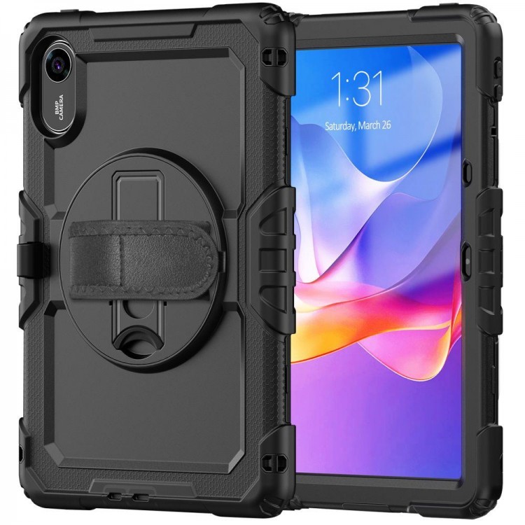 Θήκη TECH PROTECT SOLID360 με Προστασία Οθόνης, Χειρολαβή, Βάση στήριξης & ιμάντα ώμου μεταφοράς για XIAOMI REDMI PAD 2 11.0 2025 - ΜΑΥΡΟ