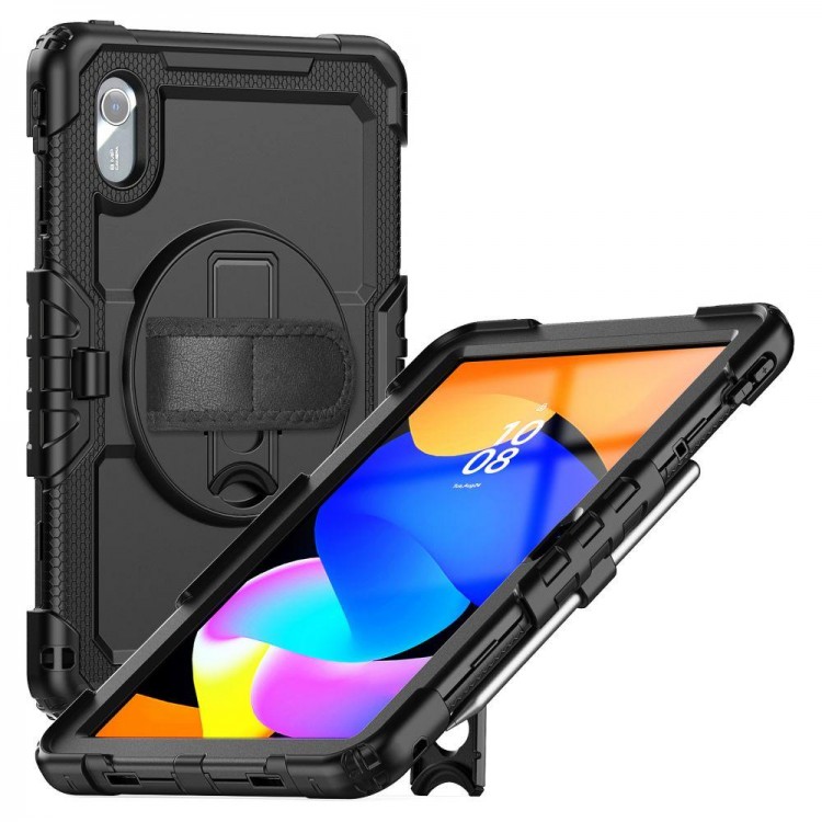 Θήκη TECH PROTECT SOLID360 με περιστρεφόμενη βάση, ιμάντα χειρός, ιμάντα ώμου για LENOVO IDEA TAB 11.0 TB-336 - ΜΑΥΡΟ