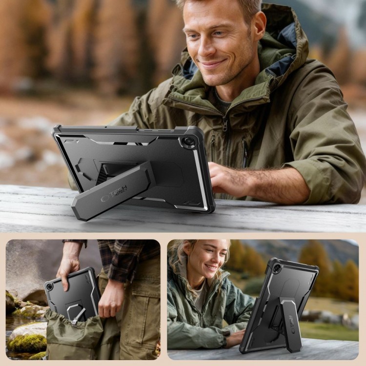 Θήκη TECH PROTECT KEVLAR PRO με Προστασία οθόνης για Samsung GALAXY TAB A9+ / A11+ PLUS 11.0 (X210 / X215 / X216 / X230 / X235 / X236) - ΜΑΥΡΟ