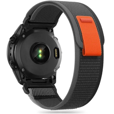 Tech Protect NYLON scratch λουράκι για GARMIN FENIX 3/5X/3HR/5X PLUS/6X/6X PRO/7X smartwatch 26mm - ΜΑΥΡΟ ΠΟΡΤΟΚΑΛΙ