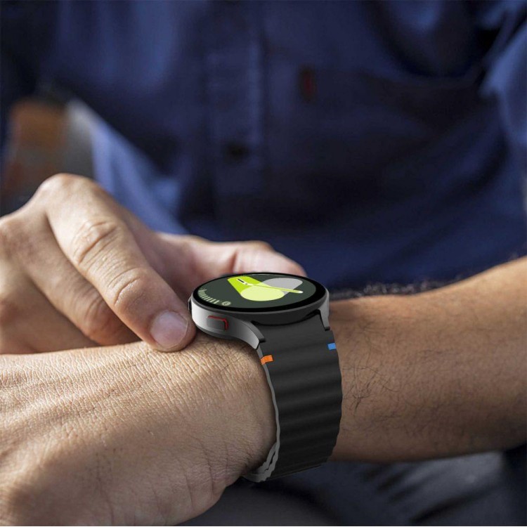TECH PROTECT SILICONE SPORT λουράκι σιλικόνης για SAMSUNG GALAXY WATCH 4 / 5 / 5 PRO / 6 / 7 / FE - ΜΑΥΡΟ