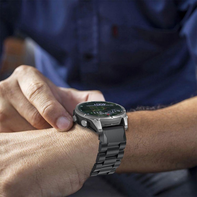 Tech Protect STEELBAND μπρασελέ για GARMIN FENIX 5 / 6 / 6 PRO / 7 smartwatch - ΜΑΥΡΟ