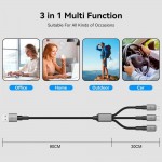 TECH PROTECT Καλώδιο ULTRABOOST DNA 3σε1 LIGHTNING & TYPE-C & MICRO-USB CABLE 3A - 1.20εκ. - IRON ΓΚΡΙ